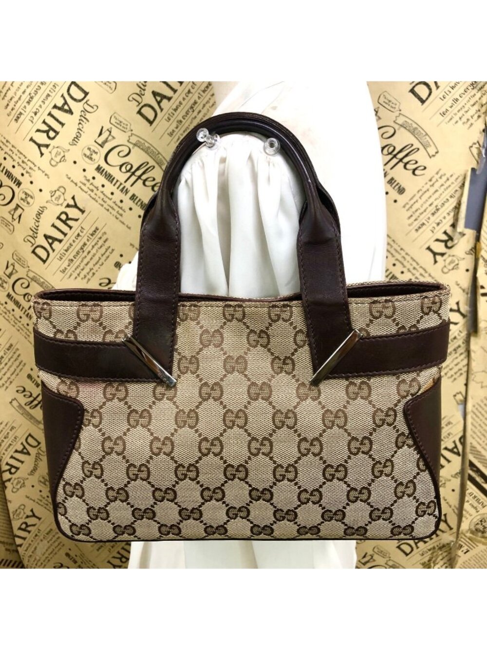 Gucci Tote Bag GG Canvas Brown Business
